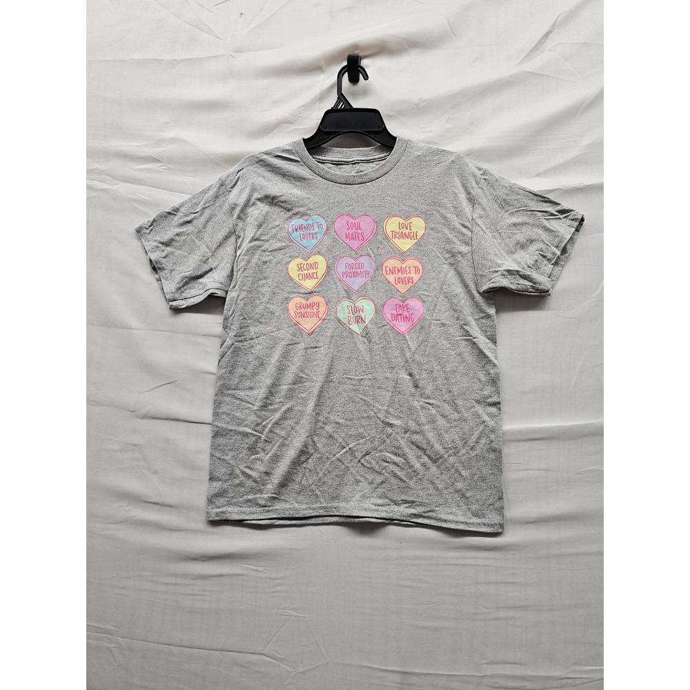 Out of Print Womens Tropes Graphic T Shirt Gray Cotton Blend Casual Size XS